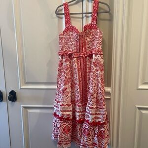 FARM Rio Red and White Casual Dress